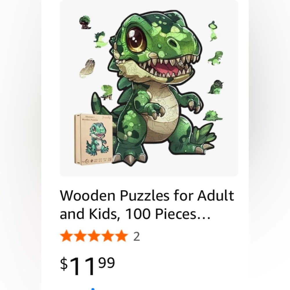 New! Jirorinly Dinosaur Wooden Puzzle - Picture 3 of 3